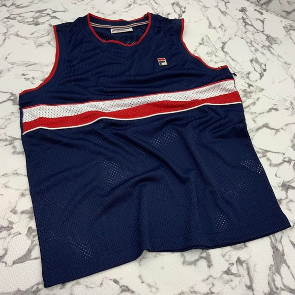 Men's Fila Navy | Red | White Mesh Short Set - Picture 2 of 2